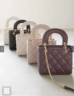 GRL 2Wayキルティングチェーンスクエアショルダーバッグ