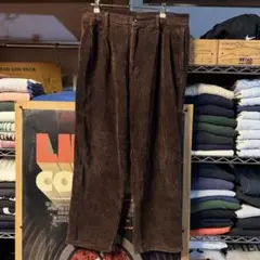 Y2K オールドUNIQLO コーデュロイP 2タックワイドシルエット 茶色