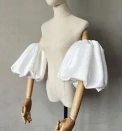 サテン つけ袖 ウェディング ブライダル 結婚式 二の腕カバー