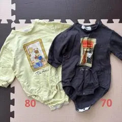 ミュージアムアニマルズ　長袖ロンパース　2枚セット