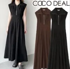 COCO DEAL ジップアップ ノースリーブ ロングワンピース(ブラック/M)のサムネイル