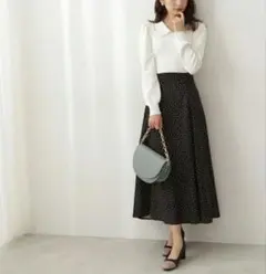 まりなさまご専用 プロポ ドットスカートニットワンピース 黒 白