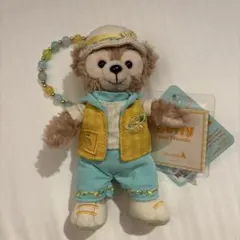 香港ディズニー新作 サマーレモン ダッフィーぬいぐるみキーチェーン