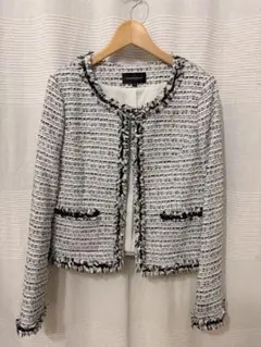 クイーンズコート ツイード ノーカラージャケット セレモニーにも☆