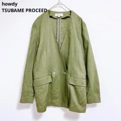 【ツバメプロシード】howdy　 テーラードジャケット　オリーブグリーン　麻