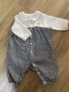 チェック柄ロンパース 60-70cm Cottoli
