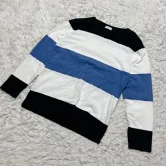 【c6688】ナノユニバース　ニット　セーター　長袖　ボーダー