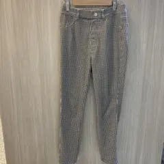 チェック柄スリムフィットカジュアルパンツ