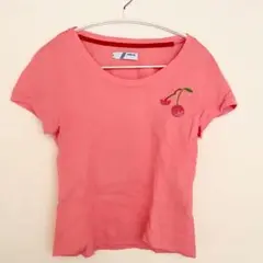 adidas 赤ピンク半袖Tシャツ 刺繍 古着 平成Y2k 00s