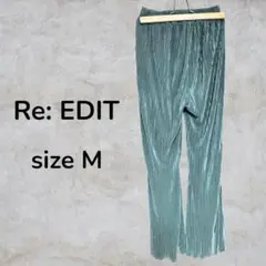 Re: EDIT パンツ　ズボン　フレアパンツ　プリーツ加工　ウエストゴム　光沢
