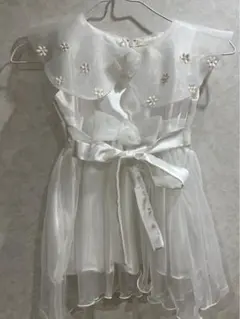 ホワイト フリル付きドレス 80〜90