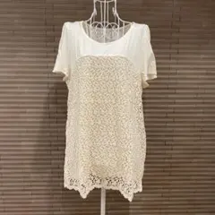 earth music&ecologyレース切り替えシャツ★フリーサイズ