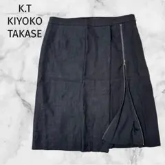 日本製＊K.T KIYOKO TAKASE＊【L】リネンブレンドスカート　黒のサムネイル
