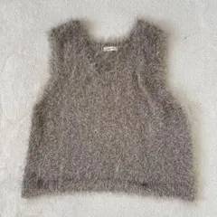 スタジオクリップ3ゲージフサフサヤーンベスト studio CLIP グレージュ