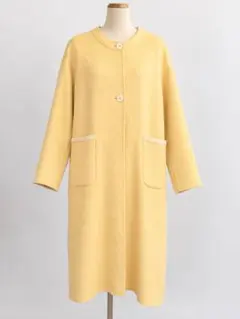 美品Jena espace merveilleux ウールロングコート イエロー