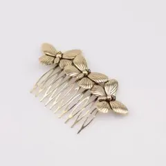 蝶 ヘアコーム ゴールド 髪飾り 髪留め パーティー 和装 オシャレ イベント