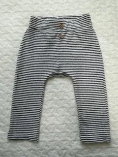 【美品】cottoli ボーダー柄 ボタン付きパンツ 80cm