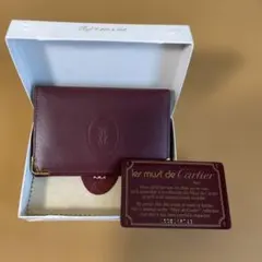 cartier カルティエ マストライン カードケース ボルドー×ゴールド
