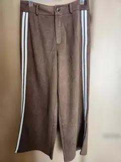 SHEIN サイドライン パンツ ブラウン L