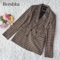 ベルシュカ　テーラードジャケット　チェック柄　ダブルボタン　大人可愛い