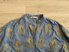 最終値下げ！ザラ　ZARA ロングワンピース　オーバーサイズ　花柄　ブルー