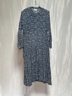 小花柄レーヨンロングワンピース