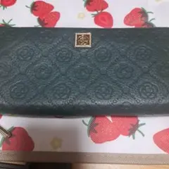 CLATHAS 長財布 カメリア エンボス グリーン