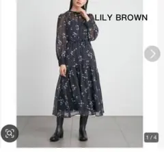 極美品希少LILY BROWN 花柄シアーワンピース インナーワンピ付きベルト