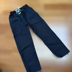 プティマイン レースアップブラックデニム 130cm