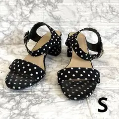 可愛い❣️水玉 ヒールサンダル ストラップ 傷あり S 傷あり