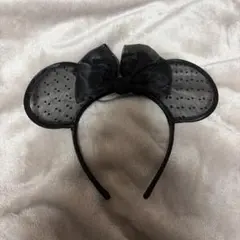 ミニーマウス耳型カチューシャ 黒