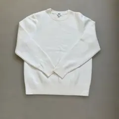 UNIQLO ユニクロ ウォッシャブルミラノリブクルーネックセーター アイボリー