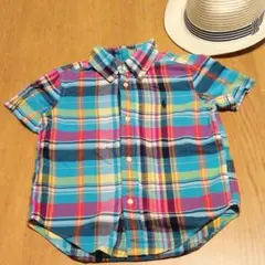 ラルフローレン 半袖チェックシャツ USED