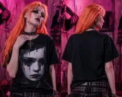 2 ​NieR Clothing擬人化プリントグラフィックTシャツ ブラック 黒のサムネイル