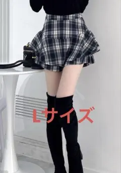 GRL チェック柄フリルスカートパンツ[ks006a]