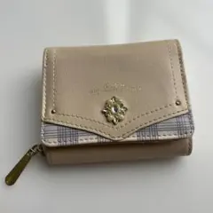 三つ折りミニ財布　ベージュ