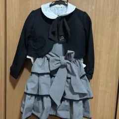 卒園式や入学式に✨ 黒ジャケットと格子柄レース付きワンピース➕ブラウスセット