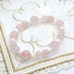 天然石 ブレスレット ローズクォーツ マザーオブパール