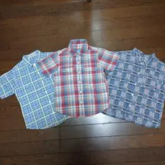 【チェックシャツ3枚】男の子 110cm