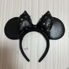 ディズニー ミニー レザー風カチューシャ 黒