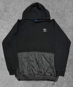 adidas アディダス オリジナル パーカー ワンポイントロゴ 裏起毛 黒