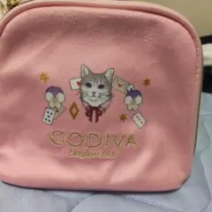 GODIVA 猫柄 ポーチ ピンクのサムネイル