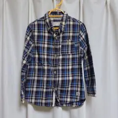 ZARA 116cm ネルシャツ チェックシャツ ネイビー ブルー 子供服 長袖