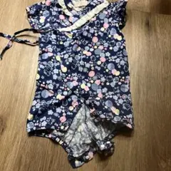 コットン製 花柄動物柄甚平 95cm