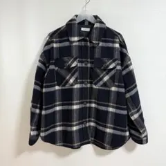 SEQUEL ブロックチェック CPOシャツ ジャケット ネイビー ブラックXL SEQUEL ブロックチェック CPOシャツ ジャケット ネイビー ブラックXL