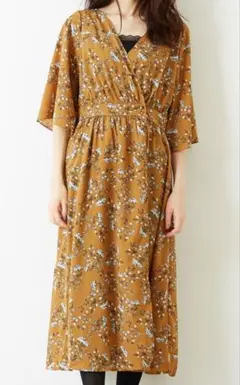 RAY CASSIN FAVORI★フラワープリントカシュクールワンピース★新品