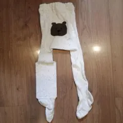 未使用　babyGAP クマ刺繍 ベビータイツ クリーム色 18-24M