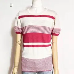♥️美品 フリークスストア ピンク リンネル ランダムボーダーニットトップス F