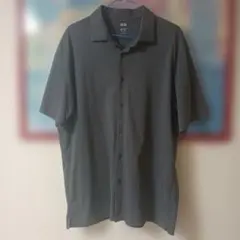 ユニクロ UNIQLO グレー エアリズムコットンオープンポロシャツ XL