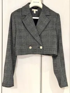 H&M チェッククロップドジャケット　XS 美品　最終値下げ